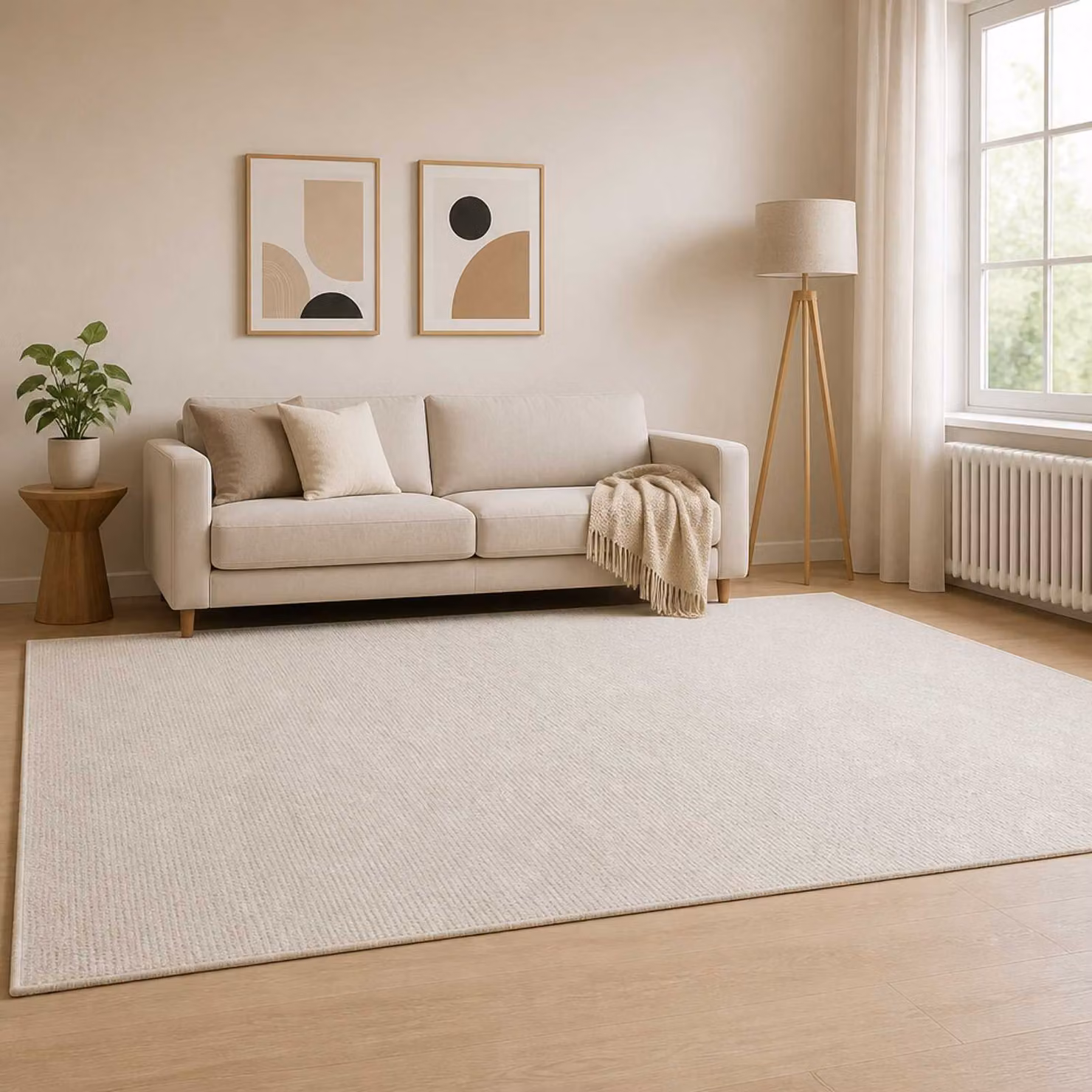 vidaXL Tappeto Crema 160 x 230 cm 100% Poliestere 3 mm Lavabile