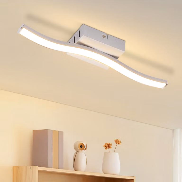 ZMH Lampade da soffitto Lampada da soffitto a LED 6W con motivo a onde Lampada da camera da letto 3000K bianco caldo Illuminazione da soffitto per cucina, soggiorno e camera da letto Siber