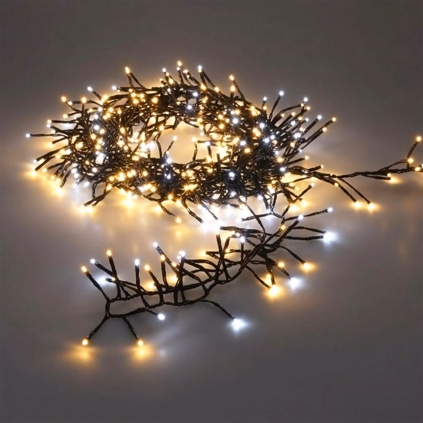 Ghirlanda luminosa a LED a grappolo, mix di bianco caldo e bianco freddo - 5,5 m / 768 LED - Illuminazione decorativa da giardino con 8 funzioni