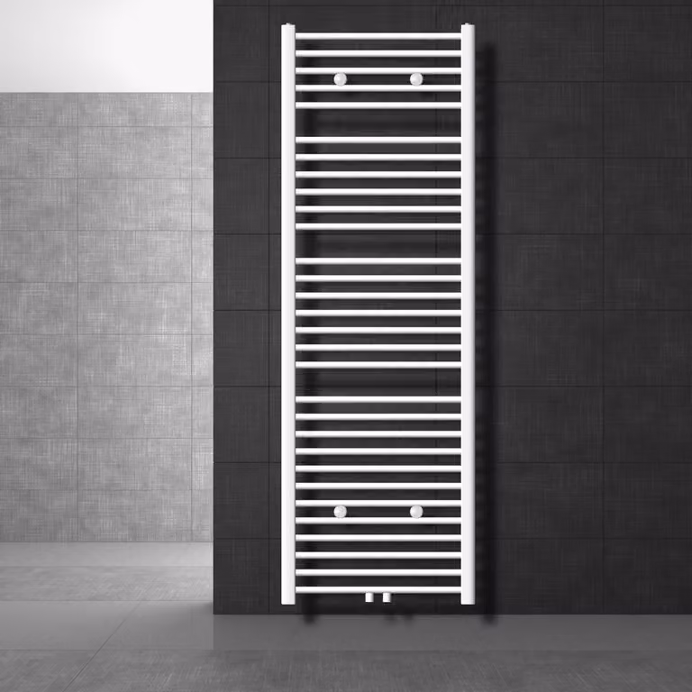 LuxeBath radiatore per bagno Sahara, 600x1800 mm, bianco, diritto con attacco centrale, senza elemento riscaldante