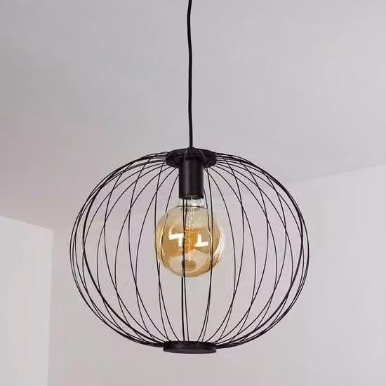Lampada a sospensione in metallo nero 40 x 150 cm Marama di Light & Style – Lampada da soffitto moderna per diversi stili di arredamento