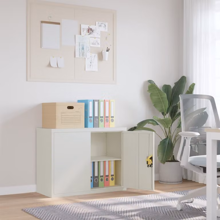Armadio Classificatore vidaXL in Metallo Grigio L: 90 cm, P: 40 cm, H: 70 cm
