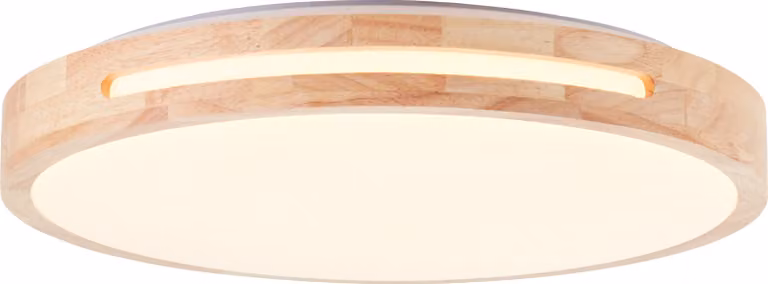 BRILLIANT Woodbury Plafoniera LED 39cm legno chiaro/bianco | 1x LED integrato, 24W LED integrato, (flusso luminoso: 2100lm, colore luce: 2800K)