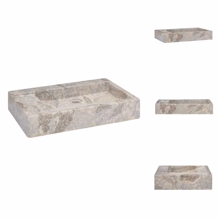 vidaXL Lavabo grigio 58x39x10 cm in marmo - Lavabo bagno