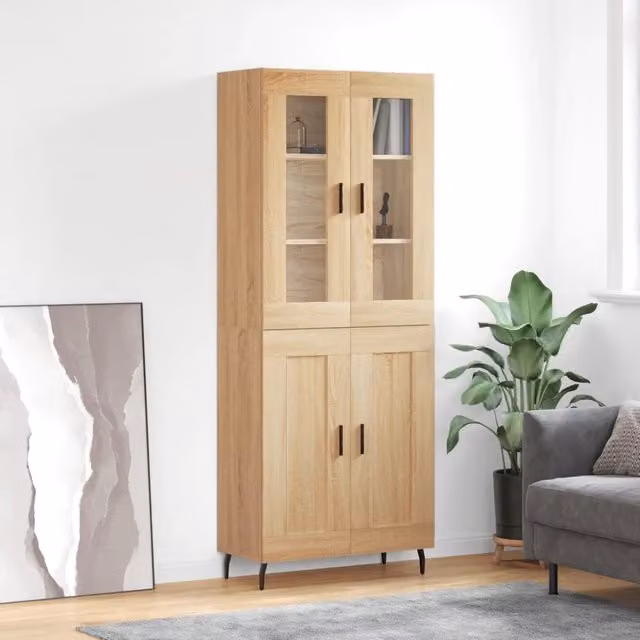 Credenza Rovere Sonoma 69,5x34x180 cm in Legno Multistrato 3198356