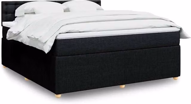 Letto Ibrido vidaXL in Legno di Pino con Materasso Nero e Bianco L/P: 180 x 200 cm