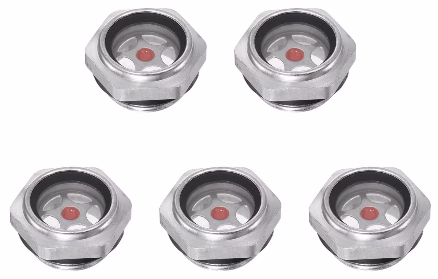 Indicatore del livello dell'olio per compressore d'aria - Filetto M26 x 1,5 mm - Indicatore di livello - Set di 5 - Accessorio per utensili