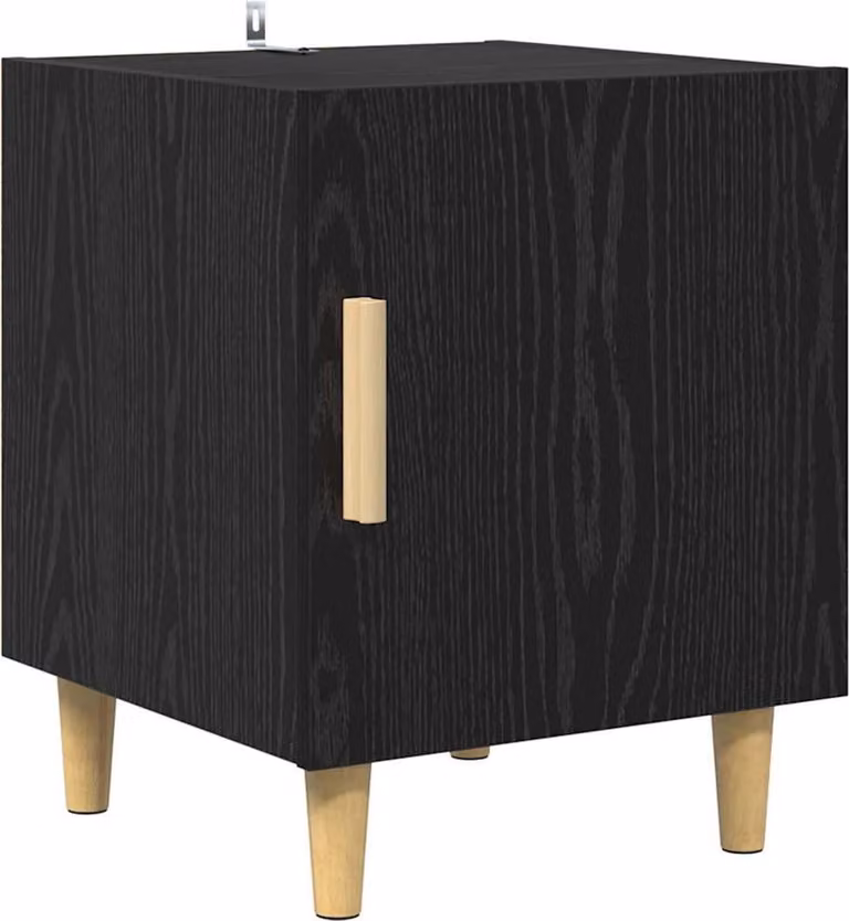 Armadio da Notte Rovere Nero 40 x 40 x 50 cm Legno multistrato