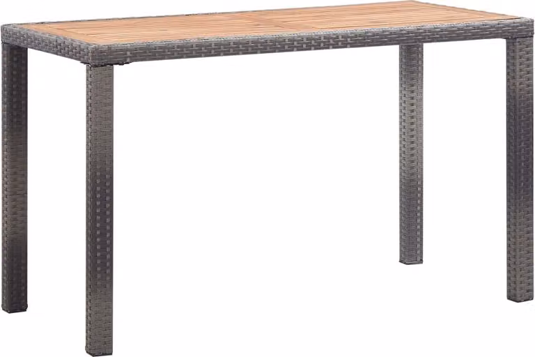 The Living Store tavolo da giardino antracite e marrone 123x60x74 cm in legno massiccio di acacia
