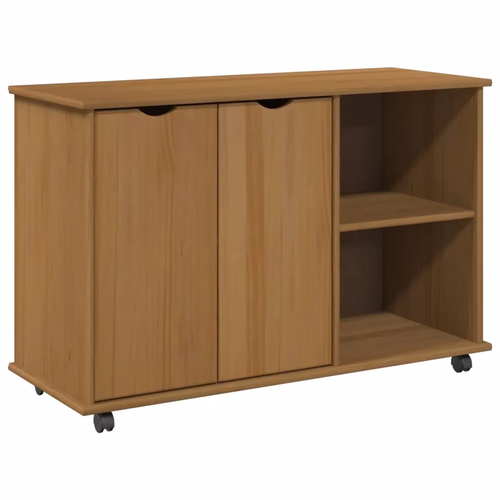 Mobile con ruote vidaXL in legno color marrone miele L/P/H: 100 x 39 x 65,5 cm – 2