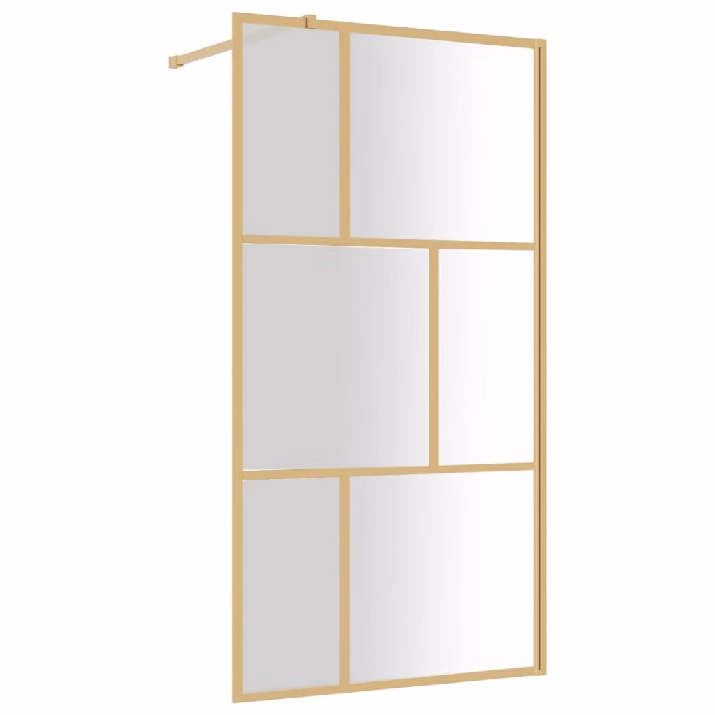 Parete per Doccia Walk-in Vetro Trasparente ESG 115x195 cm Oro