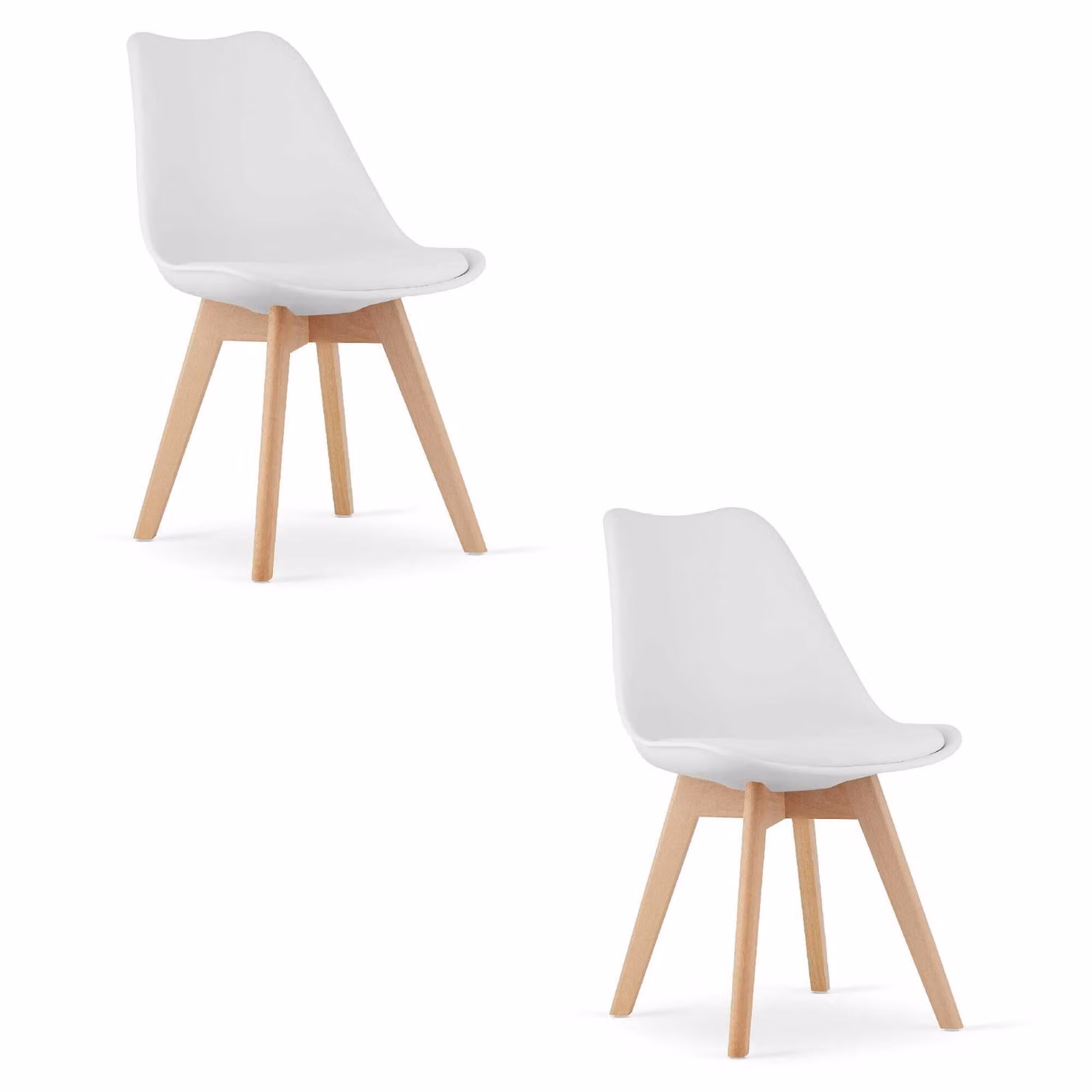 Valora MARK Chair White x2 | Coppia di sedie bianche per ambienti minimalisti