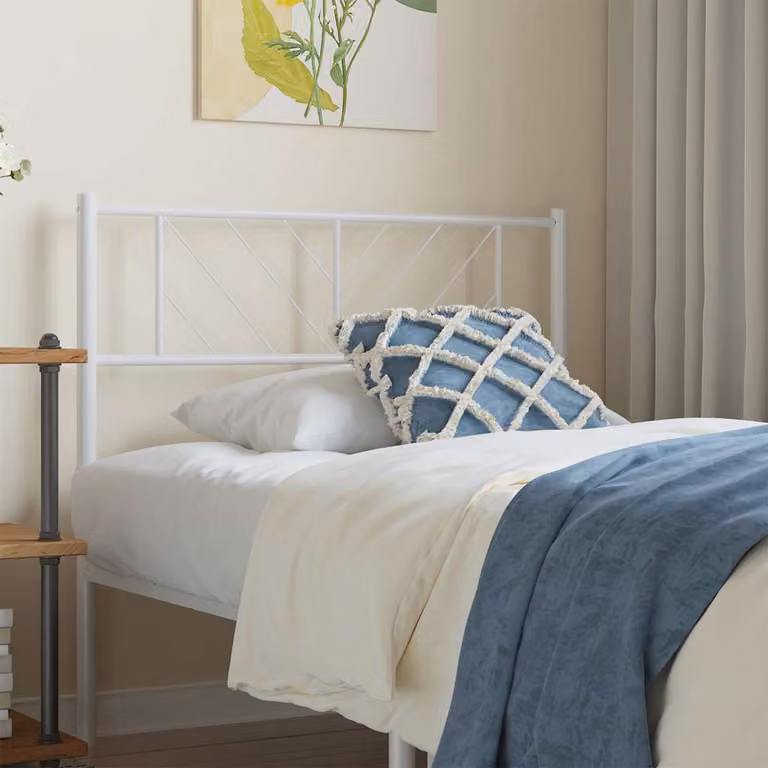 Testiera di ricambio in metallo bianco vidaXL per letto 90x190 cm