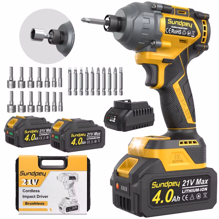Avvitatore a percussione da 21 V - Coppia di 280 Nm - Mandrino esagonale da 1/4 di pollice - Alimentato a batteria
