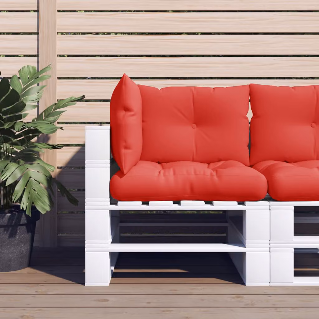Set di 3 cuscini per pallet vidaXL rossi in poliestere resistente all'acqua e ai raggi UV L: 60 cm, P: 61,5 cm, H: 10 cm