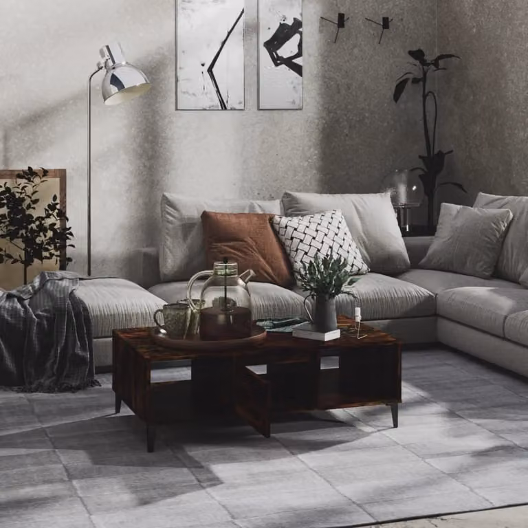 vidaXL Tavolino in rovere affumicato 103,5x60x35 cm materiale a base di legno - Tavolino - Tavolini - Tavolo - Tavolo da divano