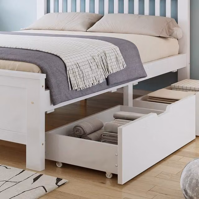 Letto Contenitore in Legno di Pino ¨C MINIMAL ¨C Bianco 140x200