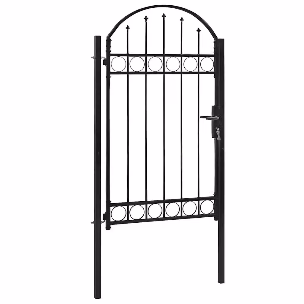 Cancello a battente vidaXL in acciaio nero L 100 cm x H 175 cm – 2