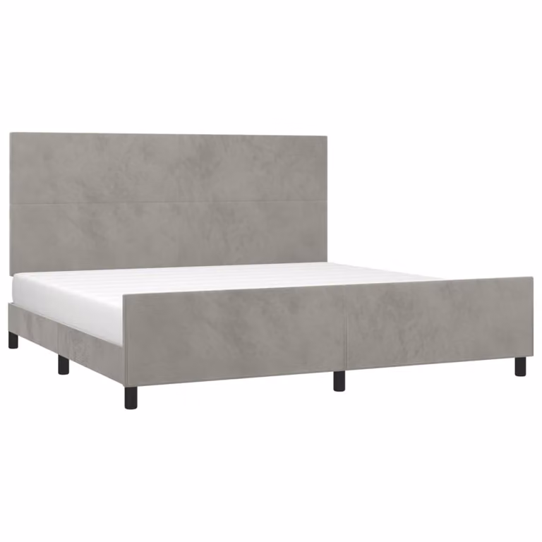 Giroletto senza Materasso Grigio Chiaro 200x200 cm Velluto