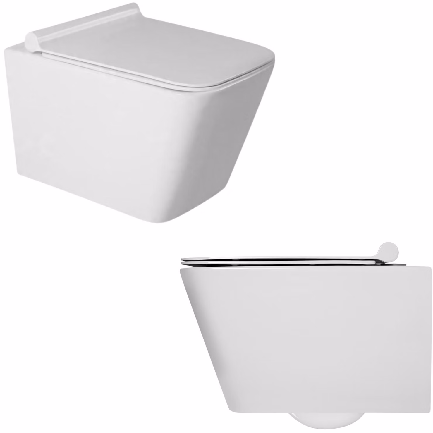 Granitan - Set WC - WC sospeso - Bianco - senza bordo di scarico - con sistema di chiusura ammortizzata - Bagno - DAX