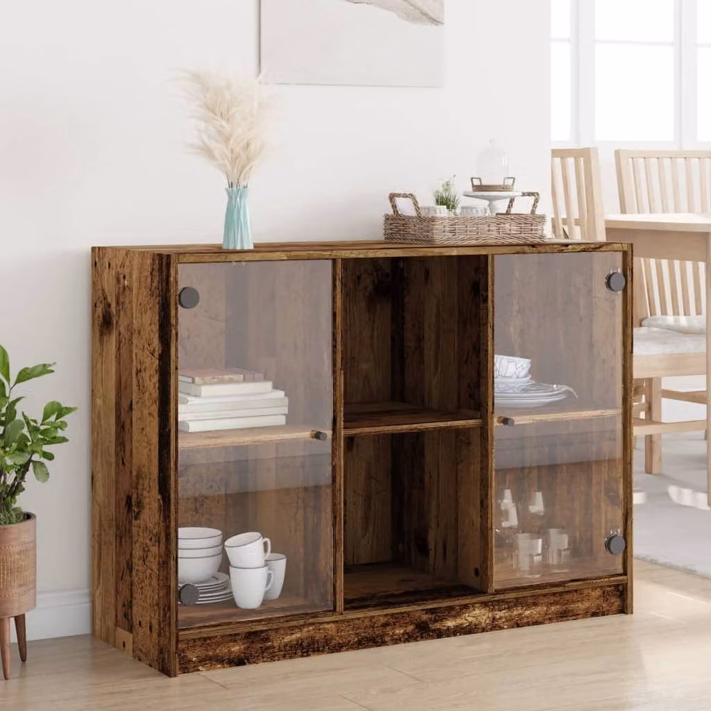 vidaXL Credenza in Legno Multistrato Colore Marrone L 102 x P 37 x H 75,5 cm