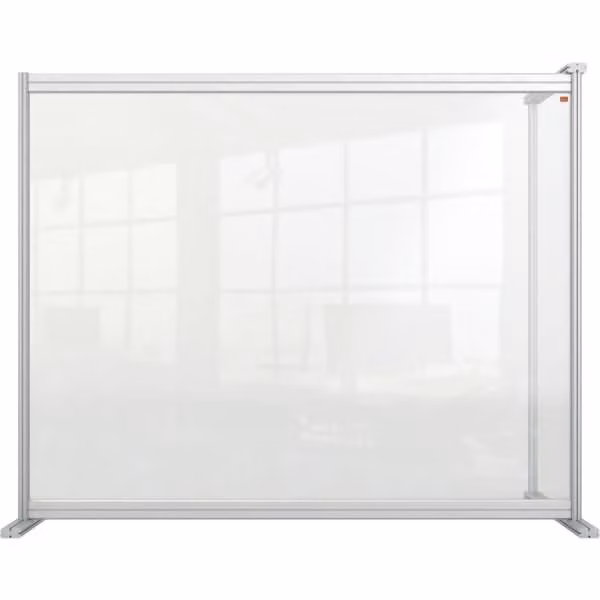 Divisorio per scrivania allungabile Premium Plus telaio in alluminio acrilico 1200x1000mm trasparente