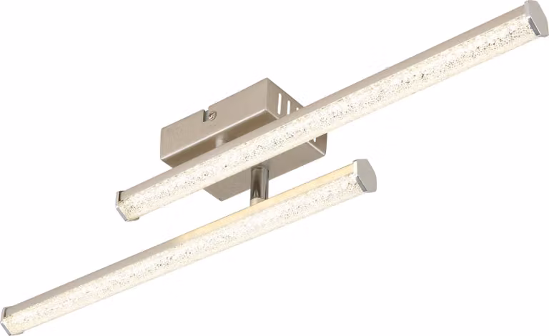 Plafoniera a LED, cromata, con cristalli, orientabile, L 50 cm