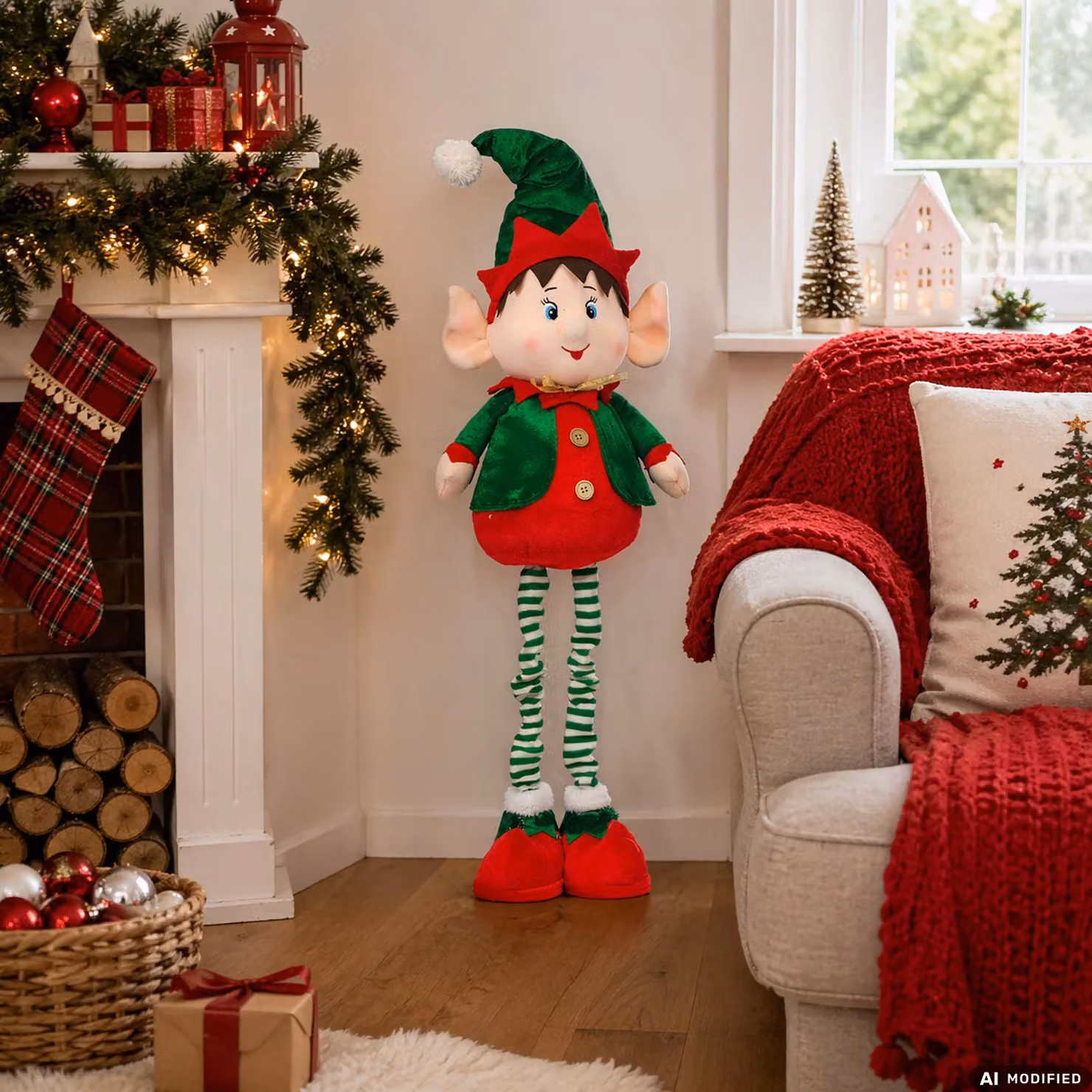 Elfo Natalizio Decorativo Multicolore Vestiamo Casa Gran Natale con Gambe Estensibili fino a 120 cm – 2