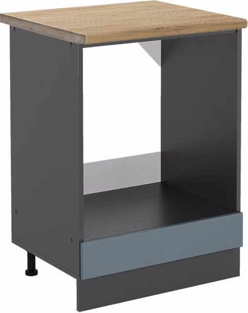 Mobile per forno da incasso R-Line Vicco, Grigio-blu/Antracite e Rovere, L: 60 cm
