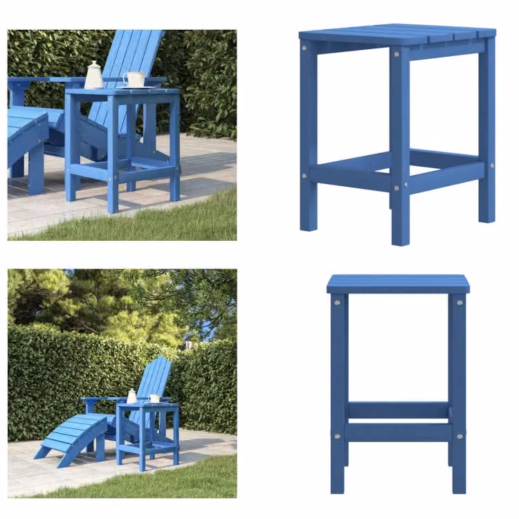 vidaXL Tavolo da giardino Adirondack blu mare 38x38x46 cm HDPE - Tavolo da giardino - Tavoli da giardino - Tavoli da giardino - Mobili da giardino
