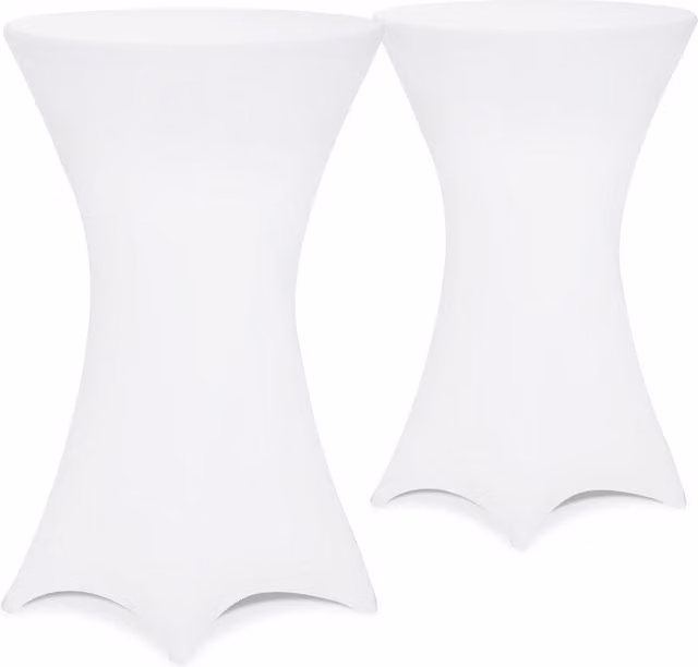 Set di 2 copritavolo da bar Detex Bianco Ø70 cm in poliestere ed elastane lavabile – 1