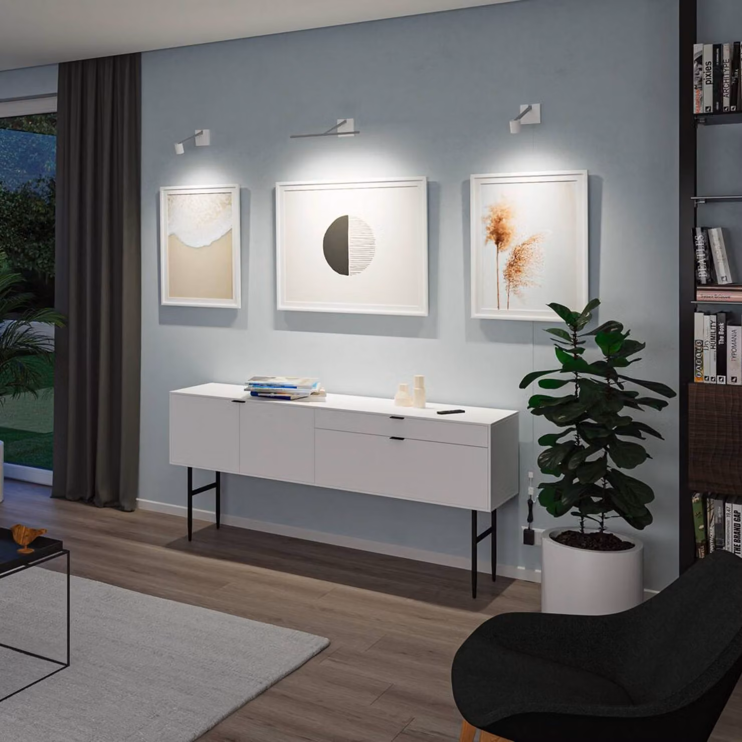 Paulmann Assistance Xana Lampada per quadri, supplemento Xana, dimmerabile, Alluminio / Grigio / Zincato, Soggiorno / Sala da pranzo, Alluminio, Applique