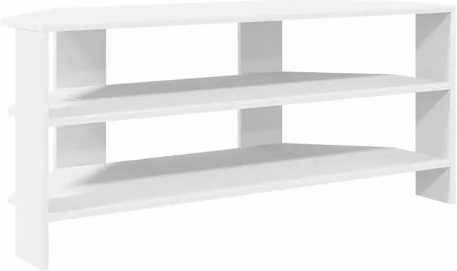 Mobile angolare moderno per TV HELLOSHOP26 in legno composito bianco con vano contenitore L: 102 cm, P: 40,5 cm, H: 45 cm