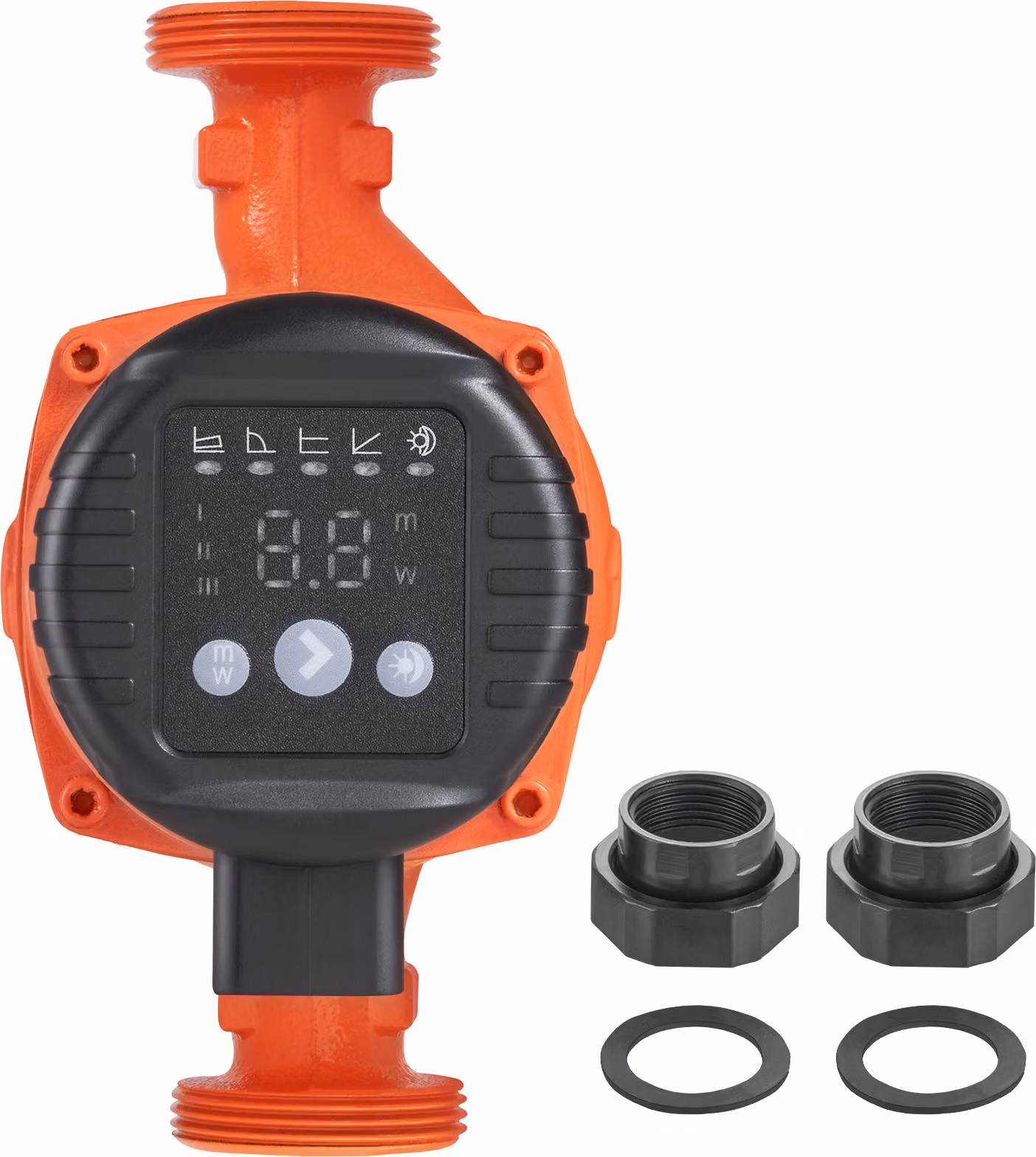 SucceBuy LPS25-4BP-180 Pompa di circolazione per acqua calda, 220 V, 22 W, 50 l/min, 4M di prevalenza max. Prevalenza, attacco filettato da 1-1/2", 5 modalità di controllo intelligenti, basso livello di rumorosità