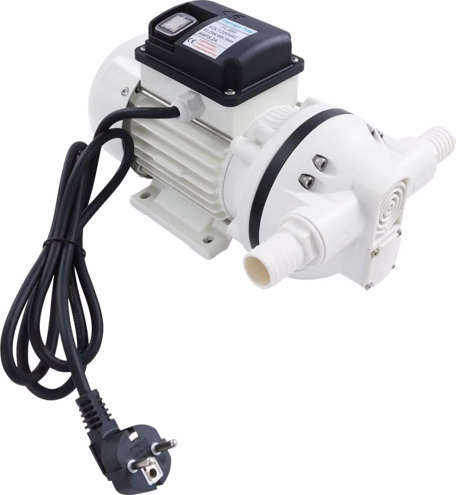 Pompa per acqua, autoadescante, a membrana - 220 V AC - capacità di 40 litri al minuto