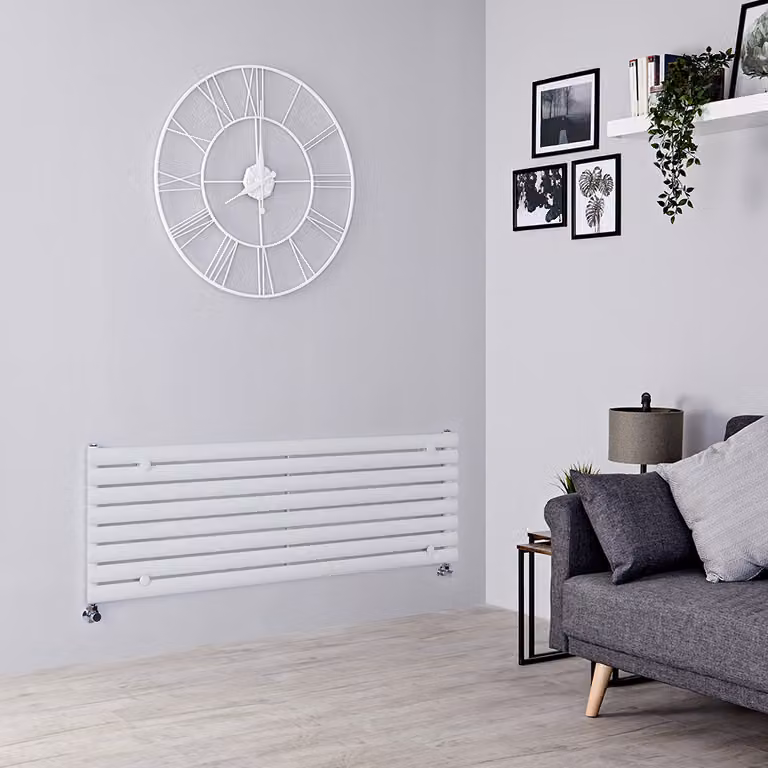 Radiatore Orizzontale Design Bianco 472x1400mm - Pannello Singolo - Alta Resa - Design Moderno - Revive