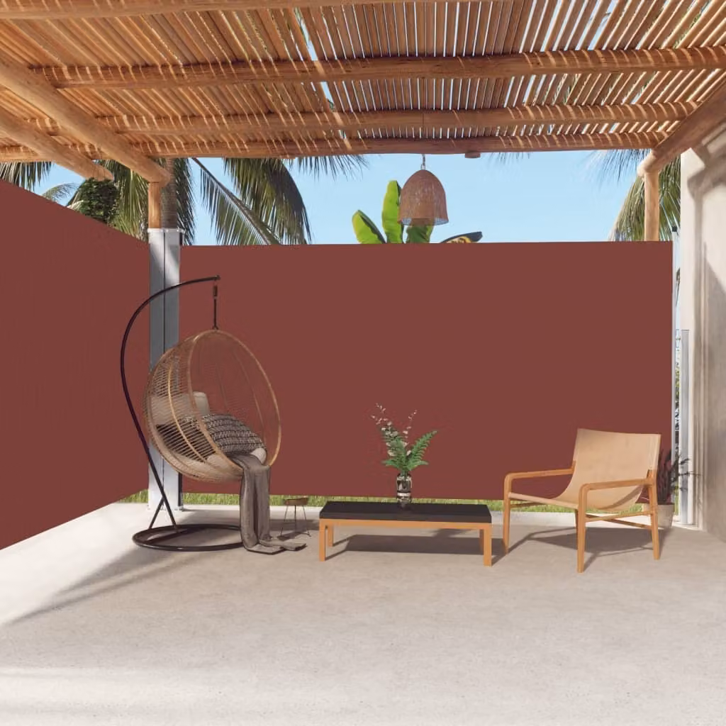The Living Store Tenda laterale estensibile marrone 200x600 cm