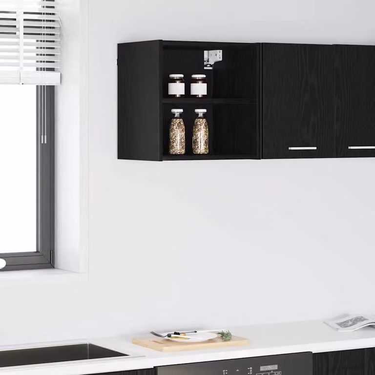 Armadio pensile da cucina moderno vidaXL in MDF nero con ante a battente L: 40 cm, P: 29,5 cm, H: 40 cm