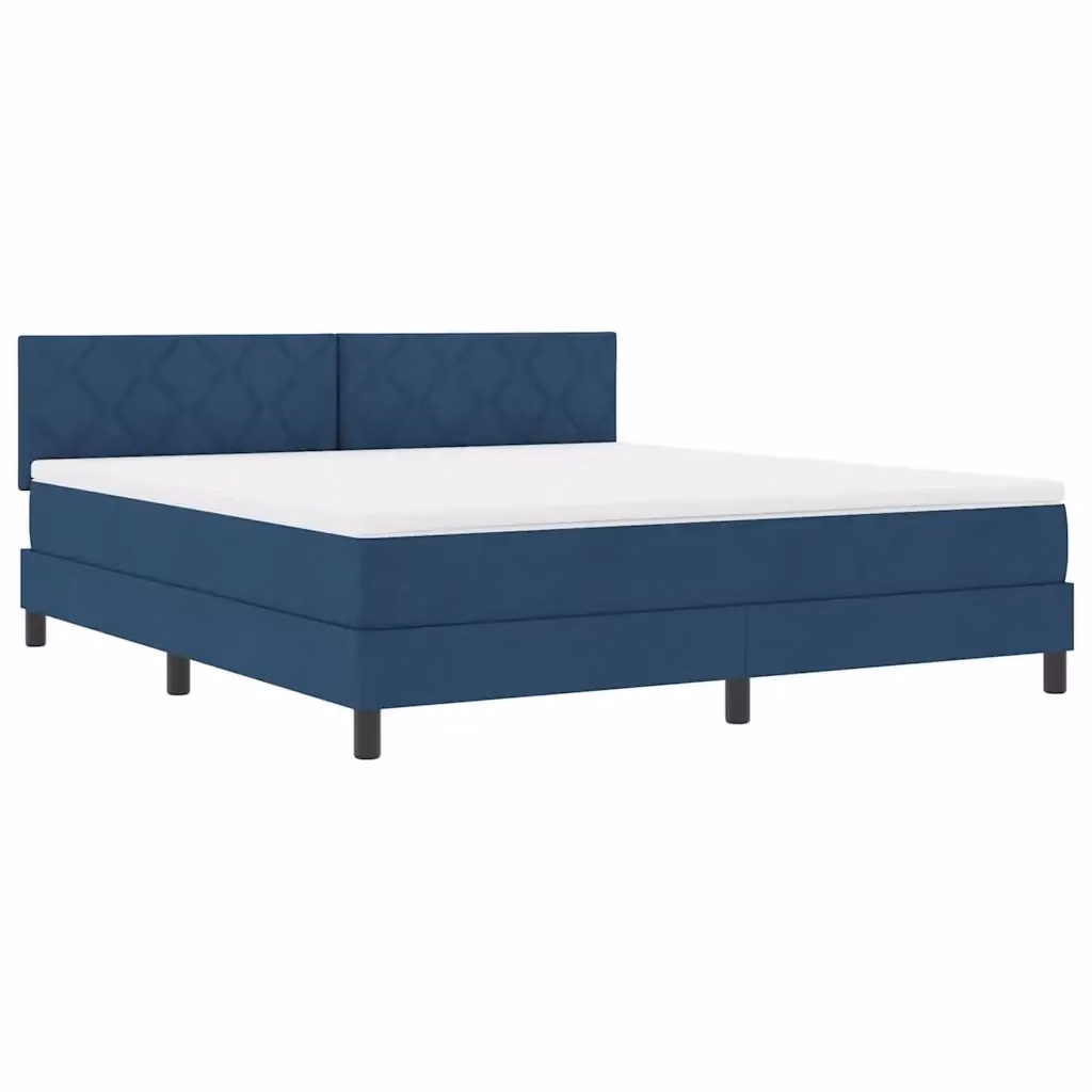 Letto a molle moderno vidaXL in tessuto blu con illuminazione LED sottostante e porta USB, L/P: 180 x 200 cm – 2