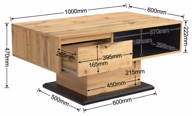 Tavolino da salotto - Tavolino da caffè - Tavolino ausiliario - Tavolino per il soggiorno - Tavolo - Design moderno, effetto legno