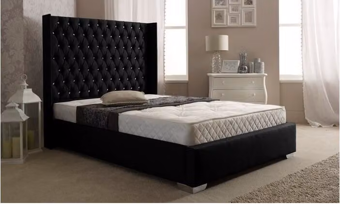 Chesterfield Designer Bett Schlafzimmer Leder Polster 140/160/180/200 cm