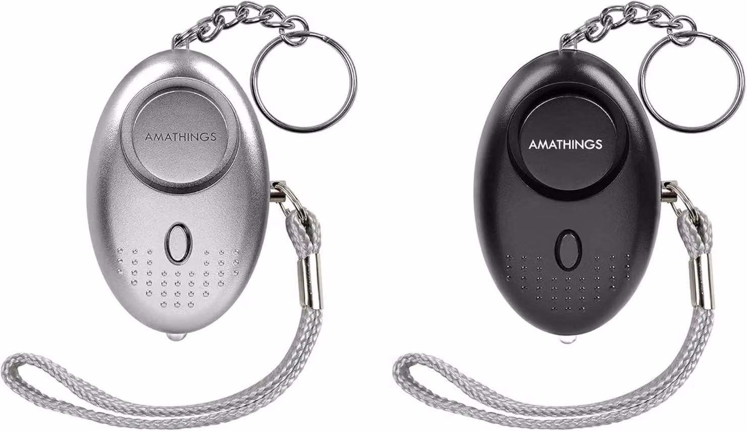 Set di due allarmi portatili, 140 dB, con luce LED, per la sicurezza durante i viaggi