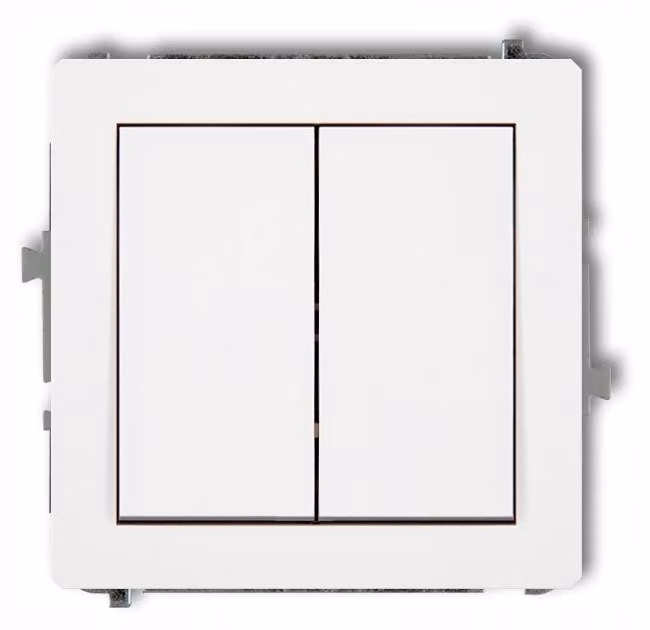 Interruttore a due pulsanti Karlik DECO, bianco opaco, da incasso