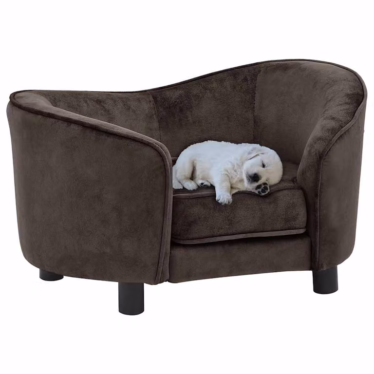 vidaXL Divano per Cani Marrone in Microfibra con Rivestimento Rimovibile e Base Antiscivolo L 69 x P 49 x H 40 cm