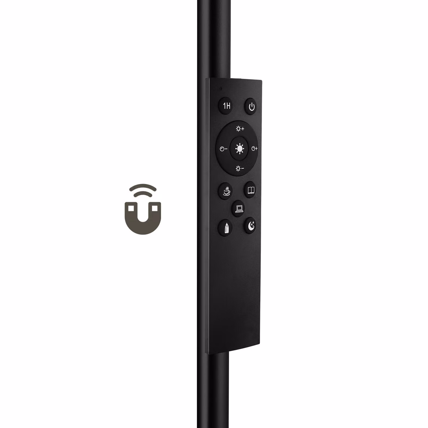 Lampada da terra LED Prisma tectake nera, dimmerabile con telecomando e timer, 12 W – 1