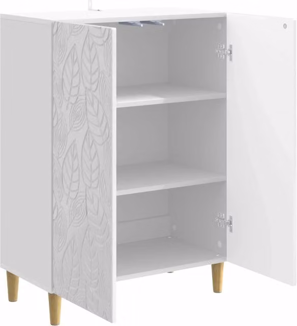 Credenza | Madia | Buffet da pranzo | Armadio da pranzo Bianco Lucido 66 x 34,5 x 90 cm Legno ingegnerizzato
