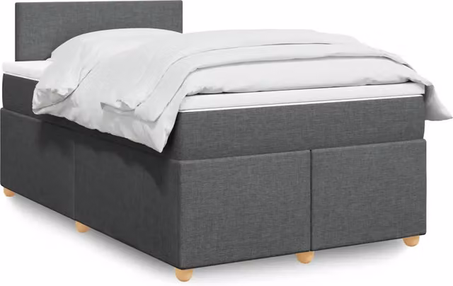 Giroletto a Molle con Materasso Grigio Scuro 120x200 cm Tessuto 3288941