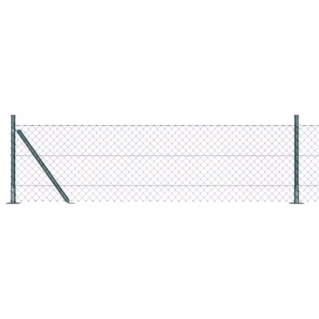 Recinzione a maglie vidaXL con base in cemento, verde, L: 10 m, H: 0,4 m