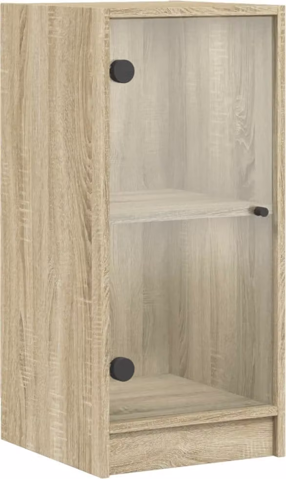 Mobile con Ante in Vetro Rovere Sonoma 35x37x75,5 cm