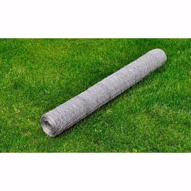 Recinzione per pollaio in rete di acciaio zincato vidaXL, Argento, 25 x 0,75 m